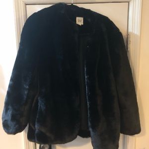 Gap Black Faux Fur Jacket